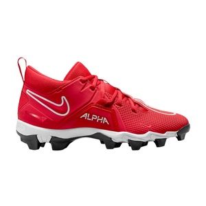 Nike Alpha Menace 3 Shark Mid Football Cleats Red White CV0582-616 Mens Size 15
